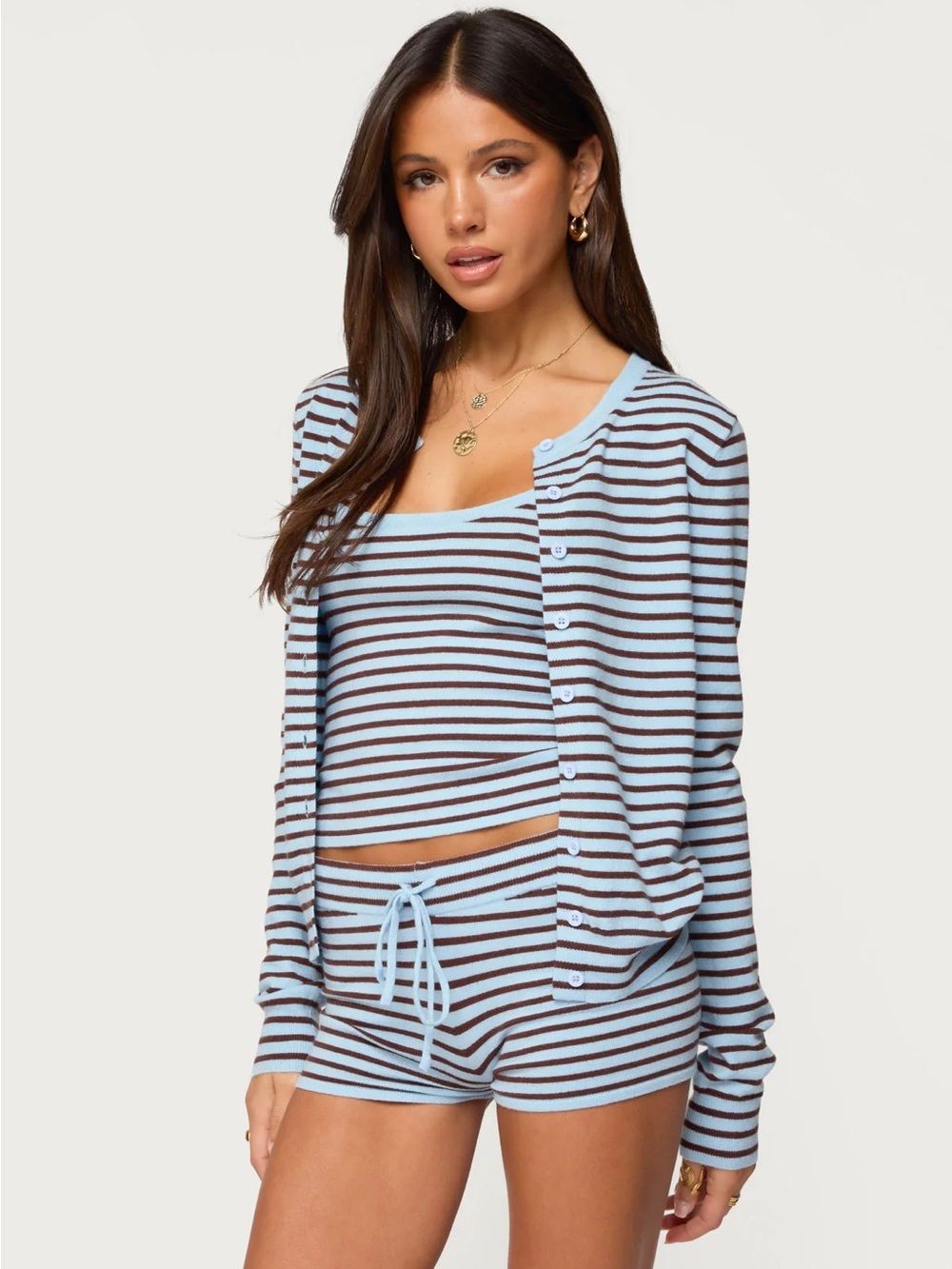 Edikted Lillian Striped Button Up Knit Cardigan!